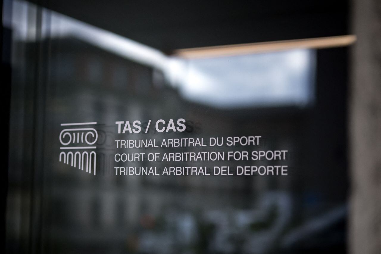 Una fotografía tomada en Lausana muestra la entrada del Tribunal de Arbitraje Deportivo, TAS por su siglas en inglés.