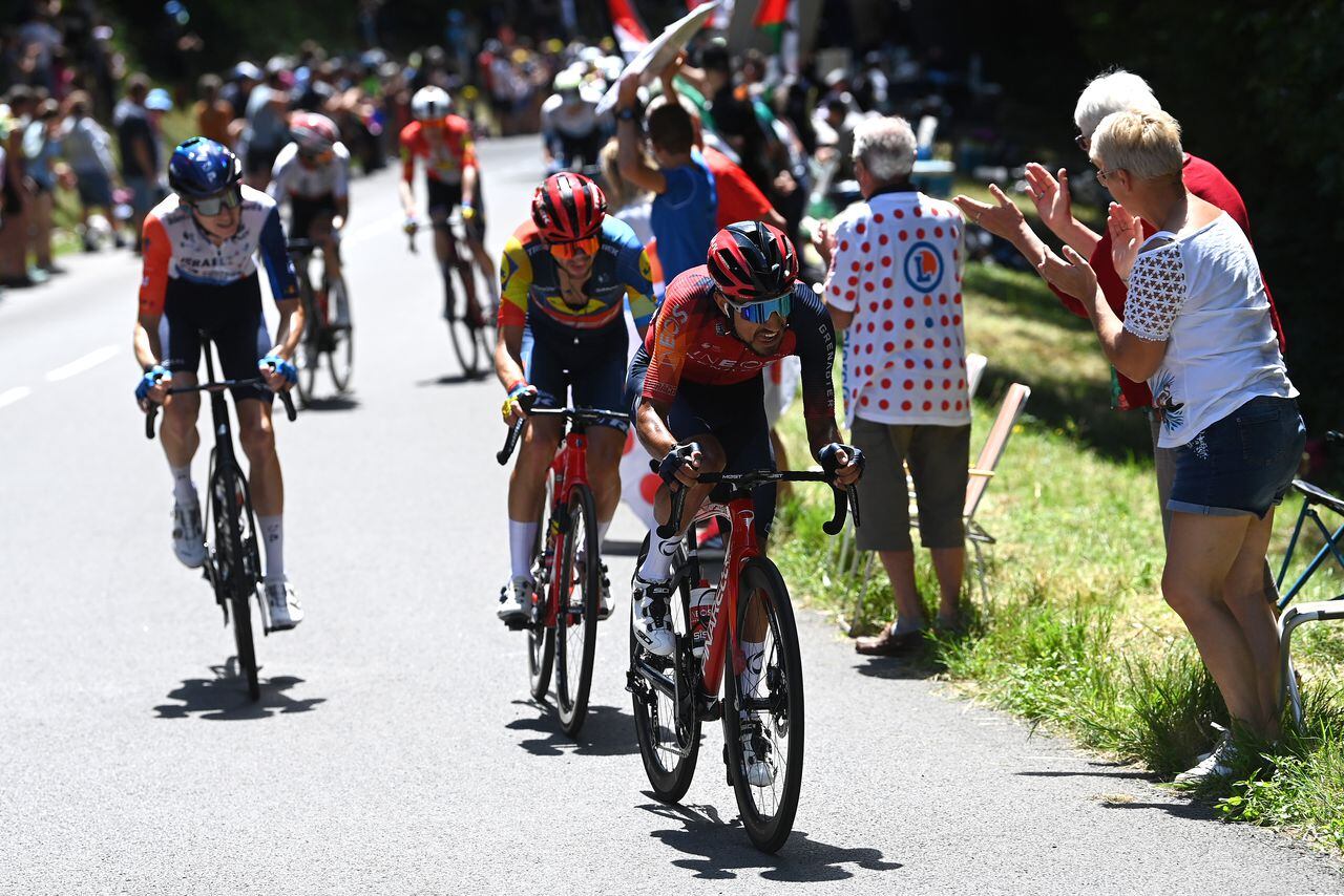 BELLEVILLE-EN-BEAUJOLAIS, FRANCE - JULY 13: Daniel Martinez of Colombia and Team INEOS Grenadiers attacks during the stage twelve of the 110th Tour de France 2023 a 168.8km stage from Roanne to Belleville en Beaujolais / #UCIWT / on July 13, 2023 in Belleville en Beaujolais, France. (Photo by Tim de Waele/Getty Images)