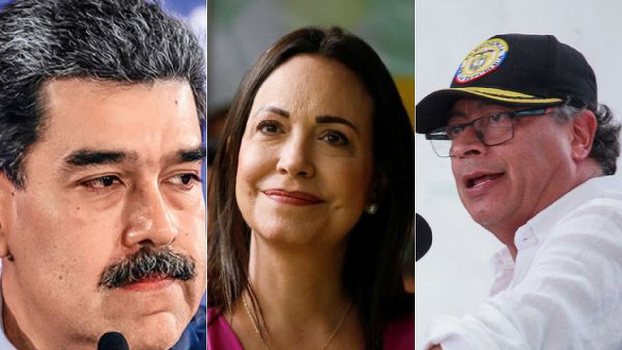 Nicolás Maduro, María Corina Machado y Gustavo Petro.