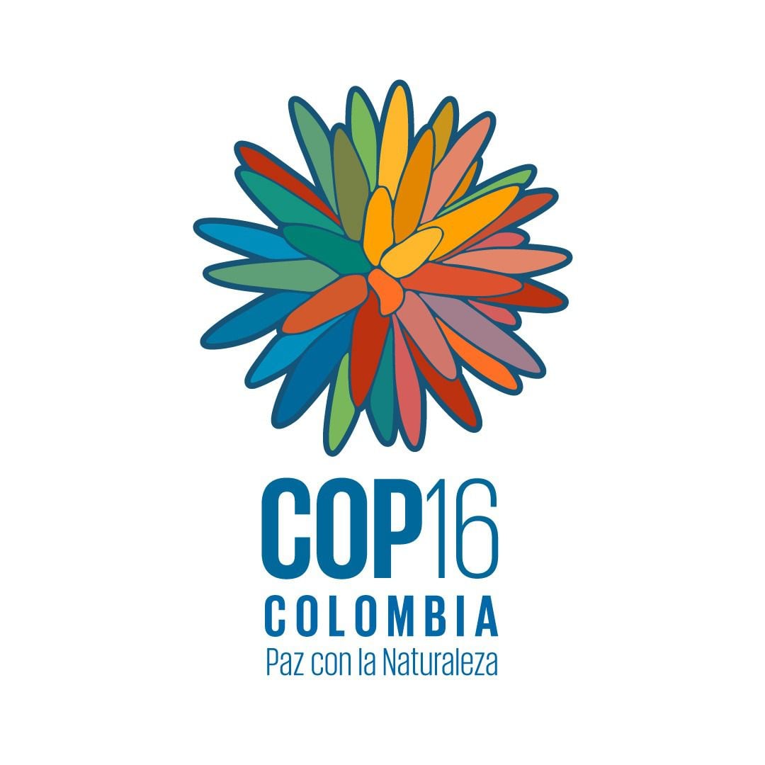 Logo oficial de la COP16 Colombia 2024.