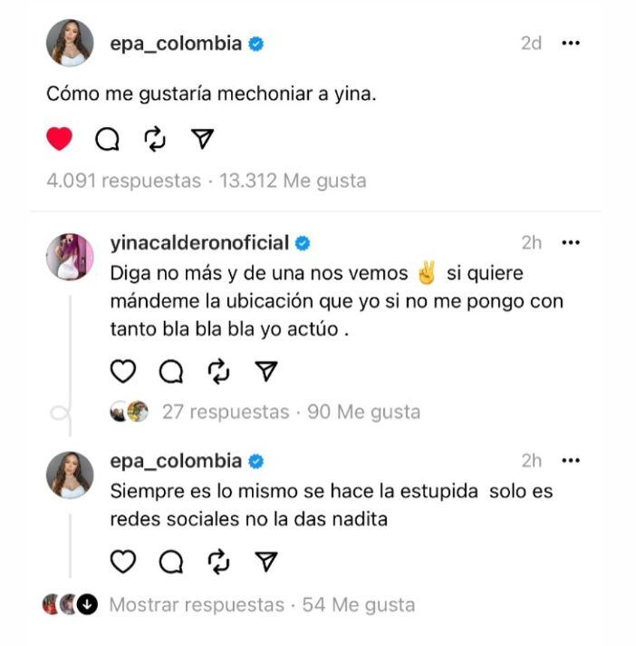 Epa Colombia estrenó su cuenta de Threads con duro mensaje contra Yina Calderón