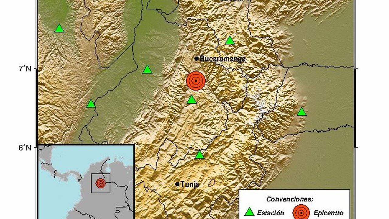 El temblor se registró en Los Santos, Santander.
