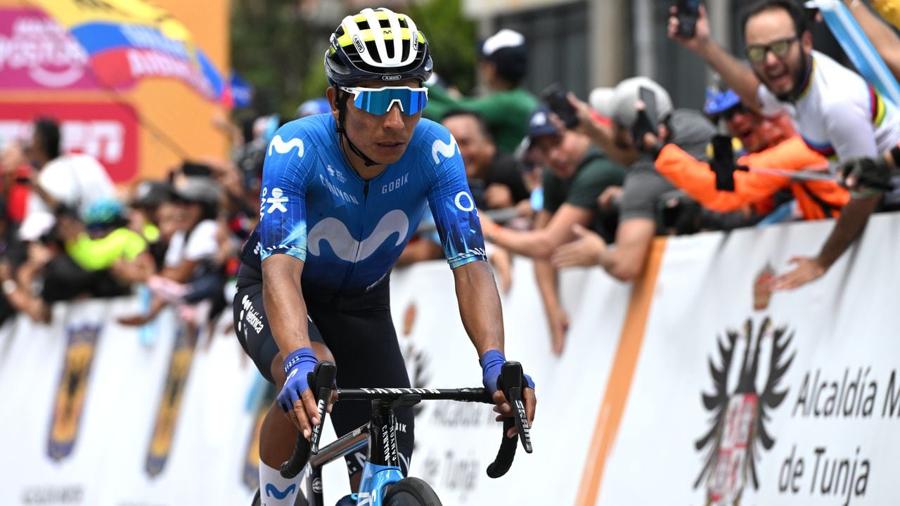 Nairo Quintana arribando a la llegada del Tour Colombia 2024