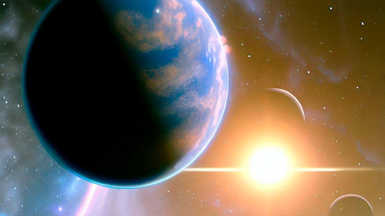 Ilustración de un exoplaneta que podría ser habitado por el ser humano.