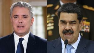 Iván Duque, presidente de Colombia, y Nicolás Maduro, mandatario de Venezuela.