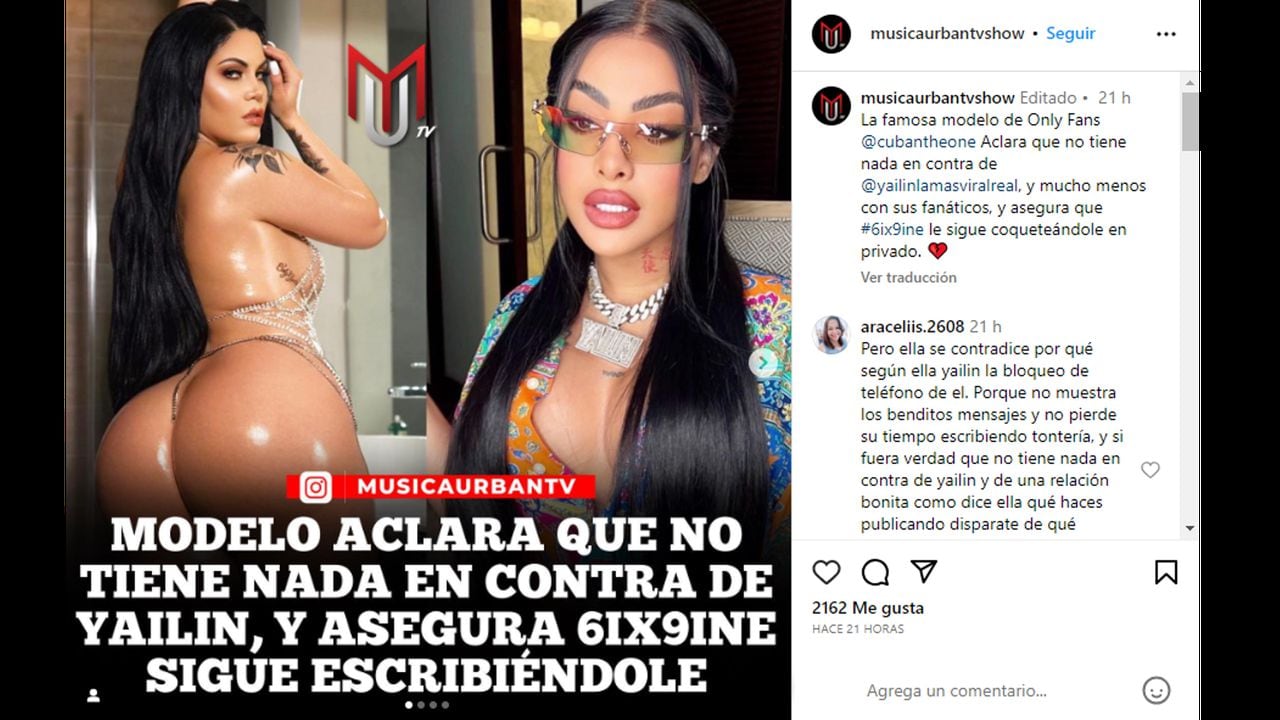 Una modelo 'curvy' de Instagram nacida en Cuba asegura que Tekashi 6ix9ine la llama y le escribe.