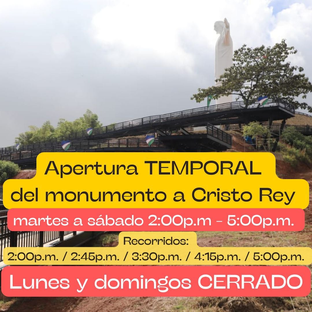 Estos son los horarios de apertura y de los recorridos que se tendrán para visitar el cerro de Cristo Rey desde la fecha.