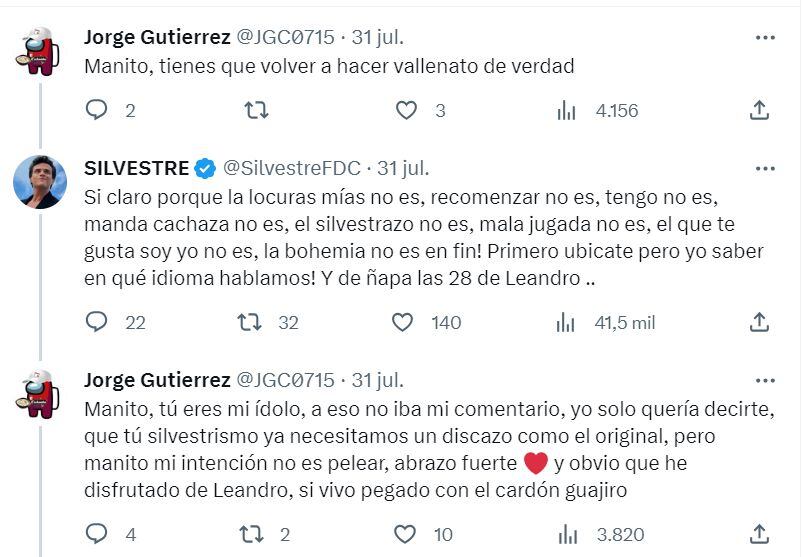 Silvestre Dangond le respondió duramente a seguidor en Twitter.