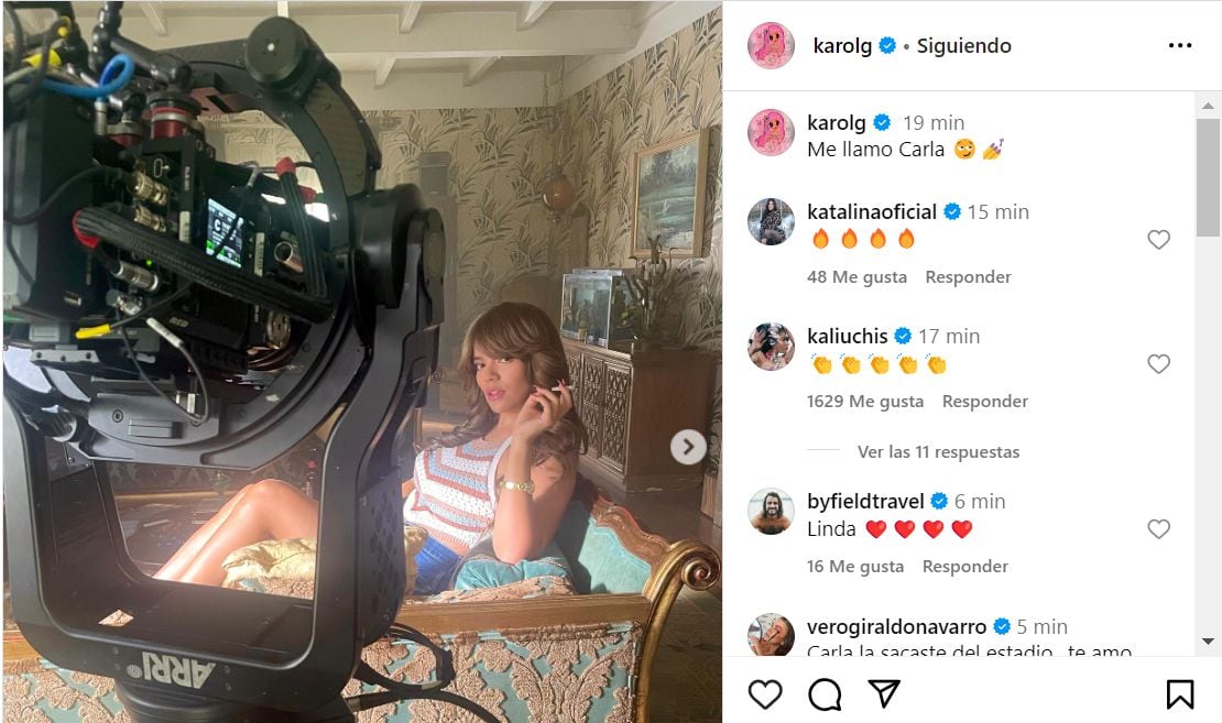 Karol G compartió fotografías sobre su personaje de Carla en la serie de Netflix, Griselda.