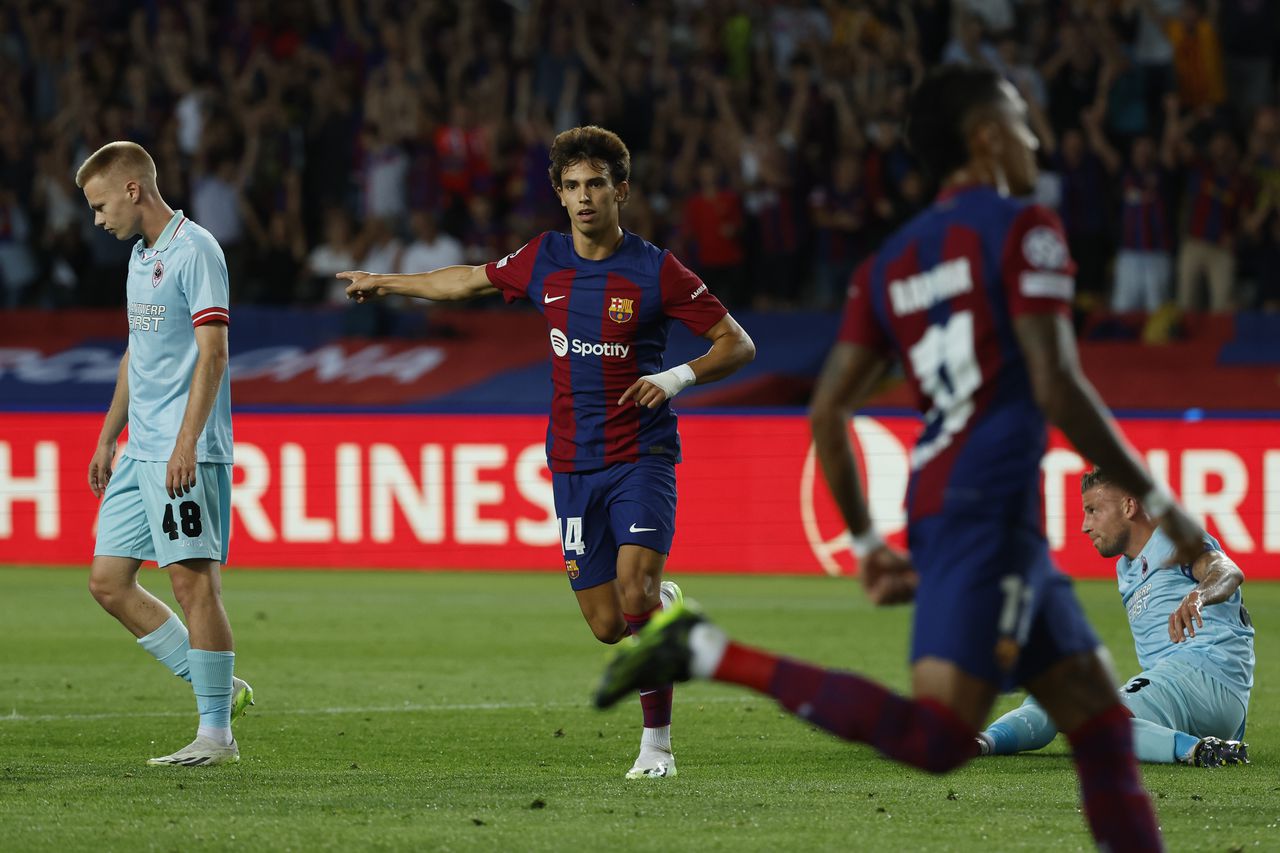 Imagen de la victoria del Barcelona, por 5-0, sobre el Antwerp en la primera jornada de la fase de grupos de la Champions League