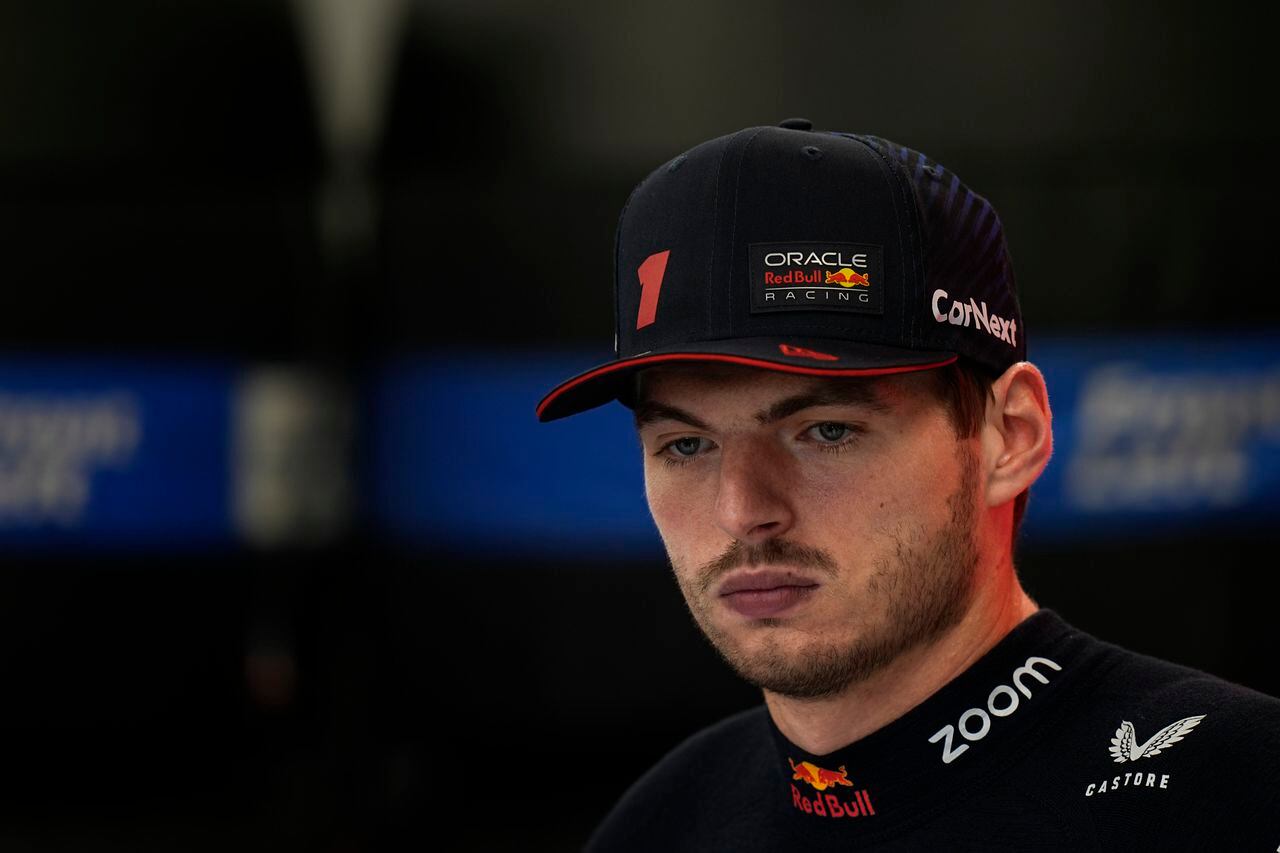 Red Bull driver Max Verstappen of the Netherlands gets ready for the qualifying session ahead of the Qatar Formula One Grand Prix at the Lusail International Circuit in Lusail, Qatar, Friday, Oct. 6, 2023. (AP Photo/Ariel Schalit, Pool)