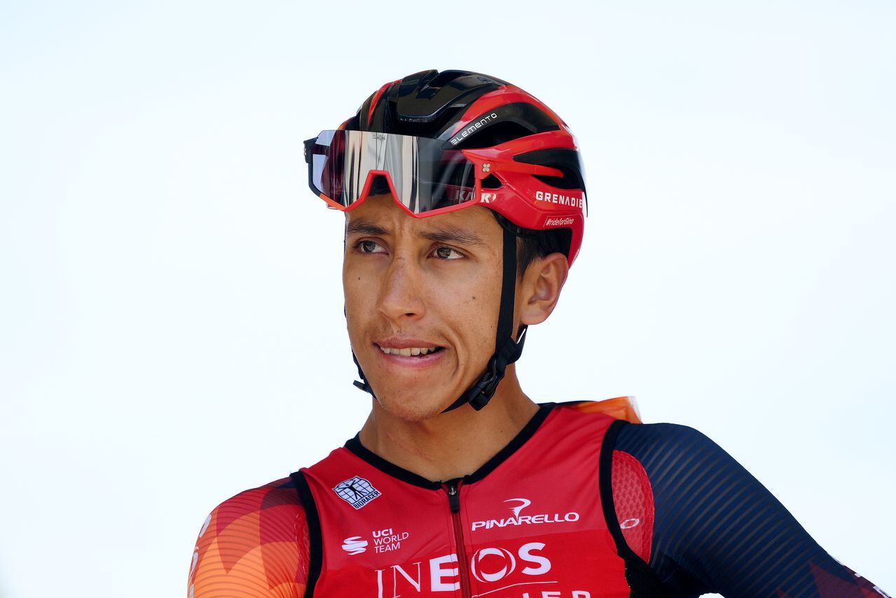 CHÂTILLON-SUR-CHALARONNE, FRANCE - JULY 14: Egan Bernal of Colombia and Team INEOS Grenadiers prior to the stage thirteen of the 110th Tour de France 2023 a 137.8km stage from Châtillon-Sur-Chalaronne to Grand Colombier 1501m / #UCIWT / on July 14, 2023 in Châtillon-Sur-Chalaronne, France. (Photo by David Ramos/Getty Images)
