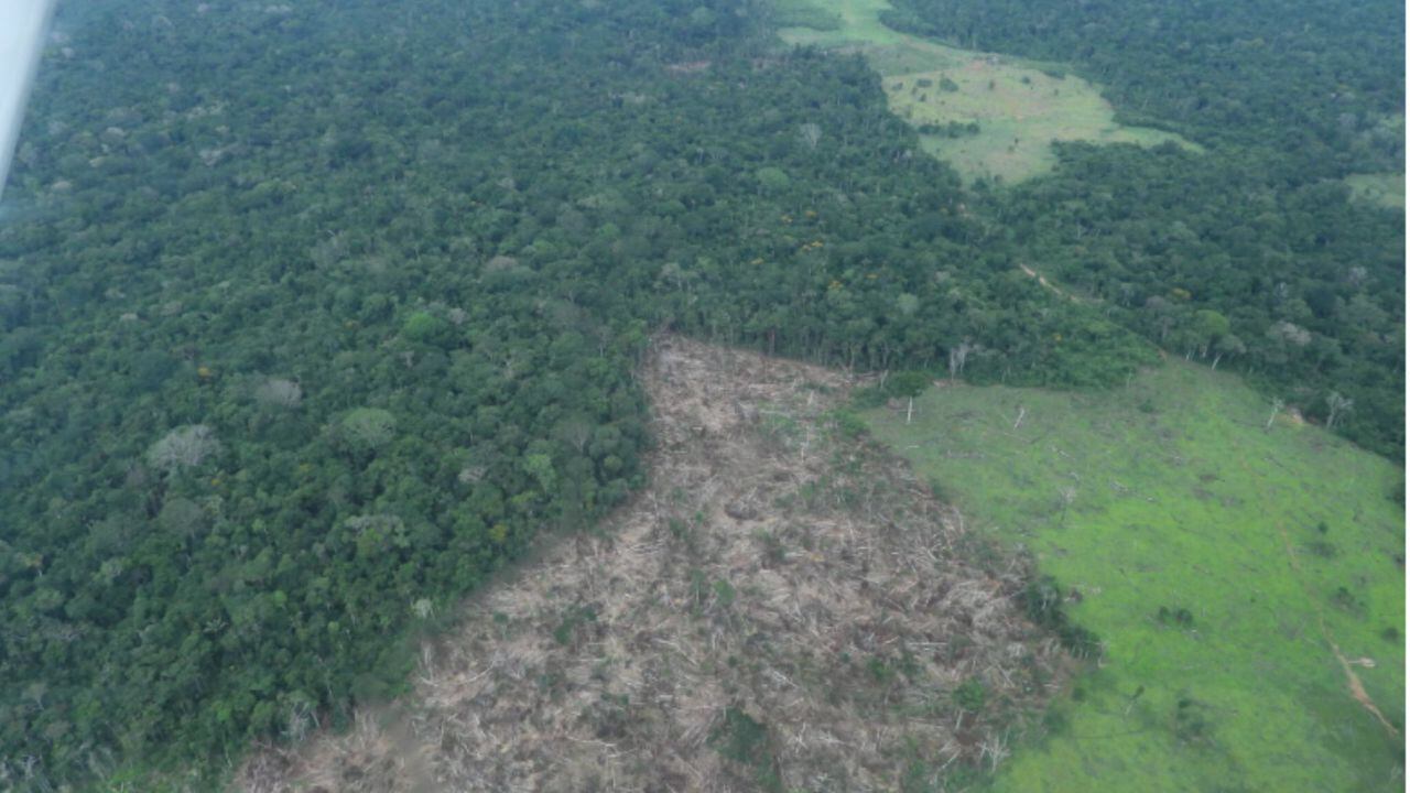Deforestación en la zona del resguardo Yaguará y el Parque Chiribiquete. Crédito: FZS Colombia – Diciembre 2023.