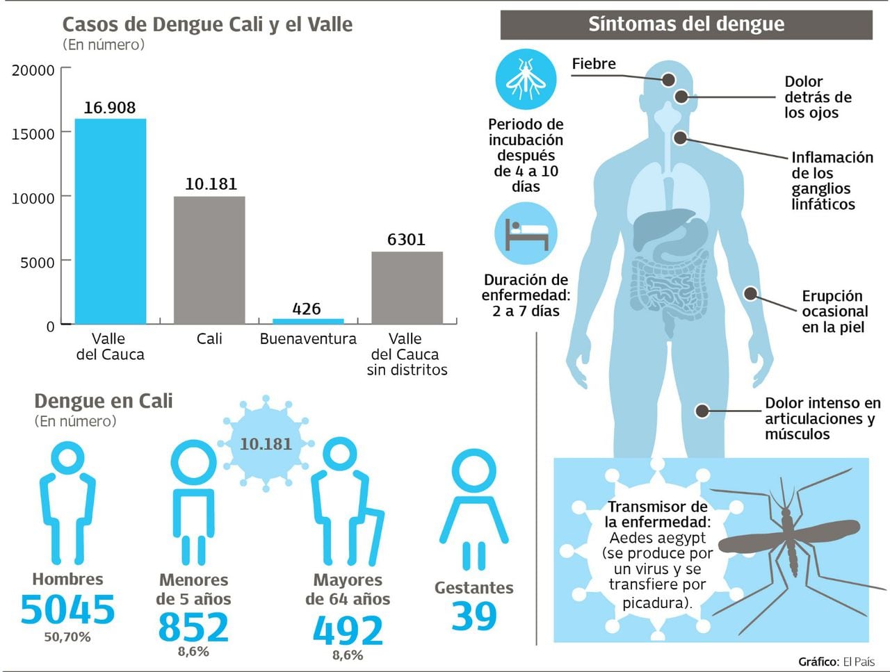 Cifras de dengue en Cali y el Valle del Cauca | noviembre 2023.