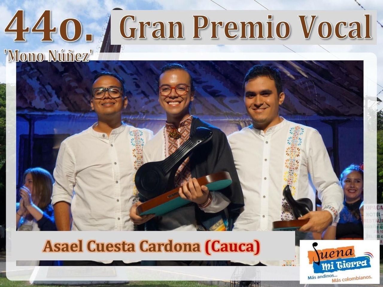 En el 2018 durante el Concurso Nacional de Música Andina Colombiana Mono Núñez recibió el Gran premio Vocal como Mejor Solista Vocal.