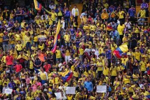 Hinchas esperan a la Selección Colombia en Bogotá