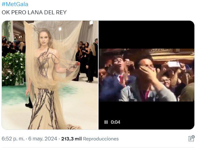 Lana del Rey fue considerada como una de las mejores vestidas del Met Gala 2024 y se robó los aplausos de los internautas.
