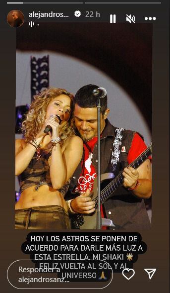 Alejandro Sanz felicitó a Shakira por su cumpleaños