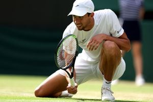 Daniel Galán en los octavos de final de Wimbledon.