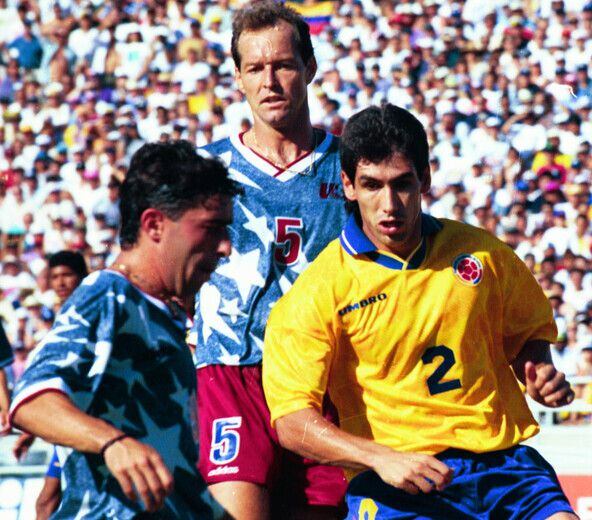 Andrés con los colores de la Selección Colombia en el partido contra Estados Unidos del Mundial 1994.