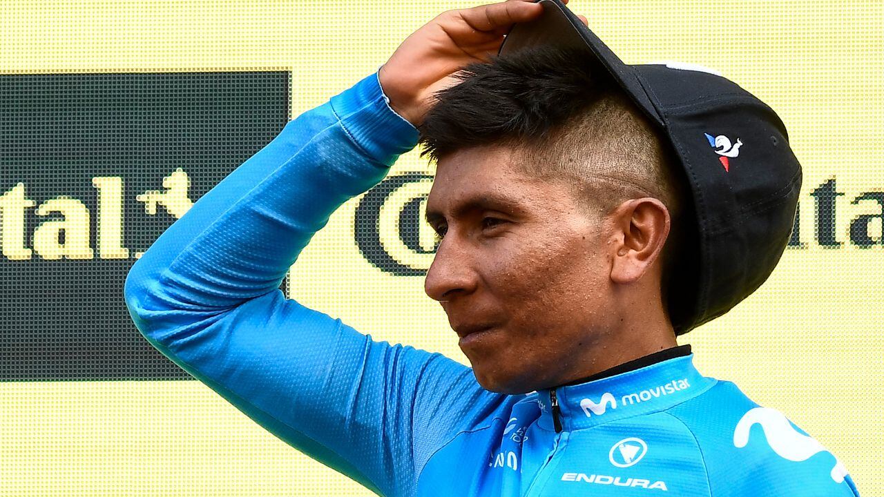 Nairo Quintana cuando vestía los colores del Movistar Team (Photo by OSCAR DEL POZO / AFP)