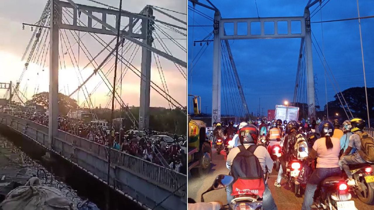 Congestión vehicular en el Puente de Juanchito