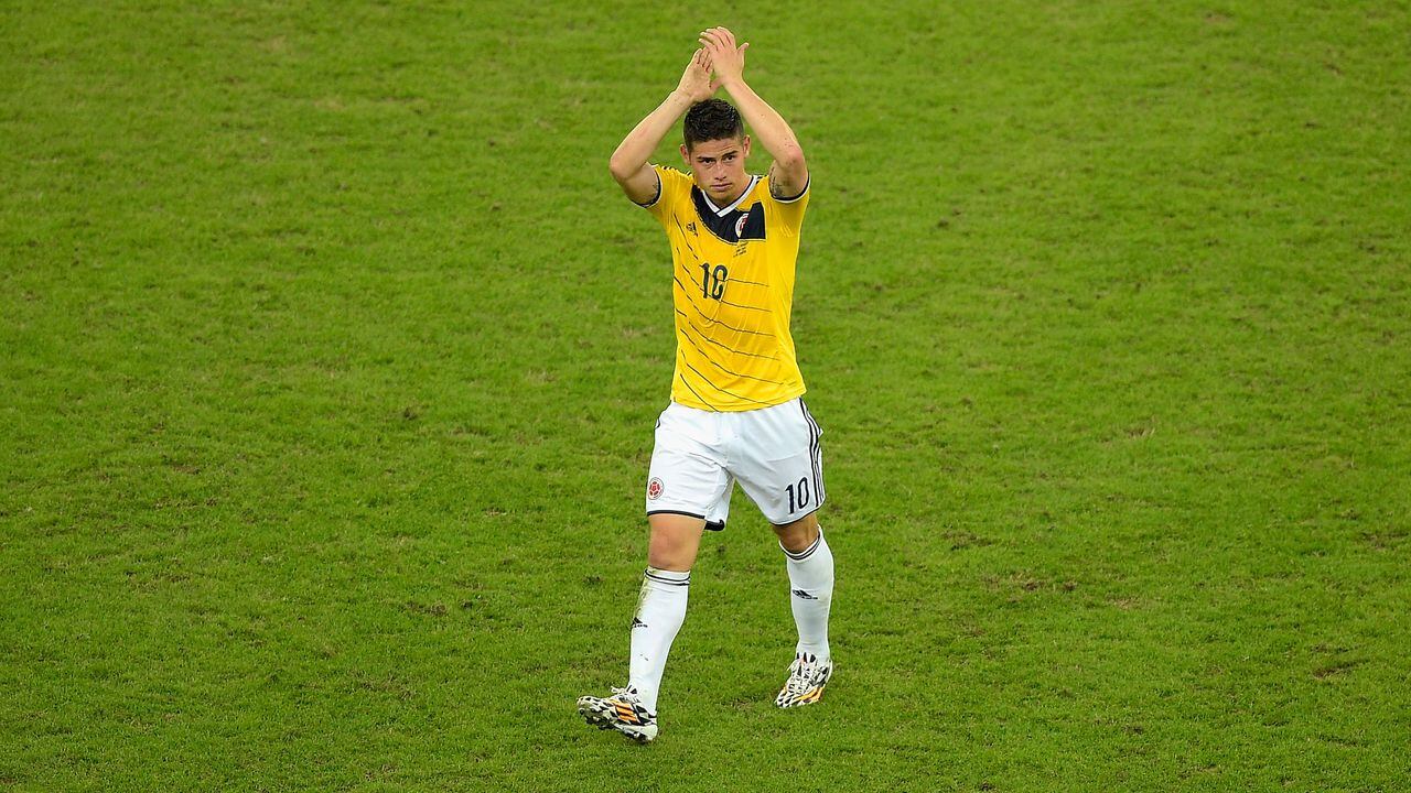 James Rodríguez en los octavos de final de la Copa del Mundo 2014