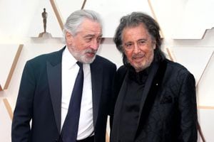 Robert De Niro y Al Pacino en la alfombra roja de los premios Óscar 2020.