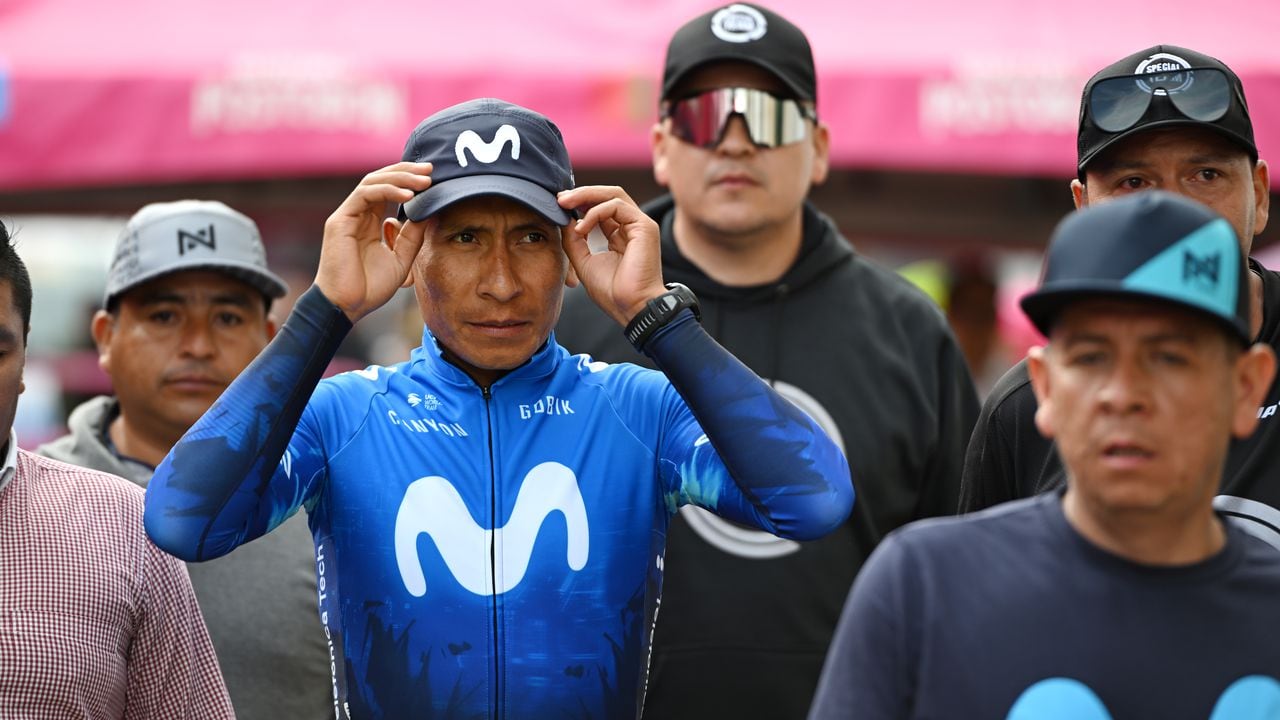 TUNJA, COLOMBIA - FEBRUARY 04: Nairo Quintana of Colombia and Movistar Team during the 4th Tour Colombia 2024 - Team Presentation on February 04, 2024 in Tunja, Colombia. (Photo by Maximiliano Blanco/Getty Images)
