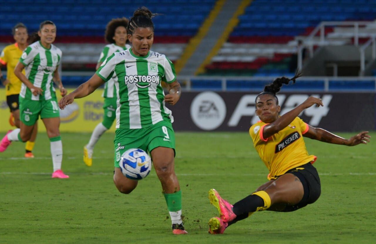 Imagen del partido entre Barcelona de Ecuador y Atlético Nacional por la fecha 2 de la Copa Libertadores Femenina 2023.