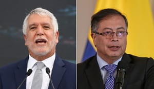 El exalcalde de Bogotá, Enrique Peñalosa y el presidente de Colombia, Gustavo Petro.