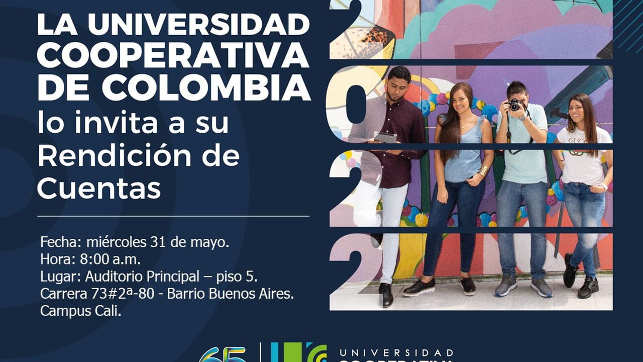 La Universidad Cooperativa de Colombia, en Cali, invita a la rendición de cuentas de la vigencia 2022 que se hará en el campus de la UCC.