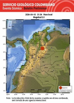 Temblor en Colombia.