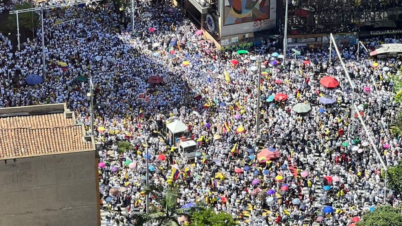 La concentración para la movilización inició en la Oriental con La Playa, en el centro de Medellín.