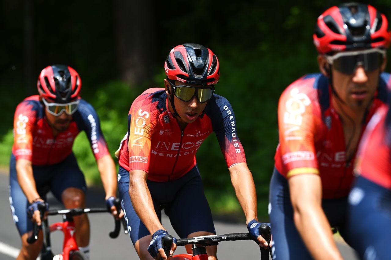 LA CHAISE-DIEU, FRANCE - JUNE 05: Egan Bernal of Colombia and Team INEOS Grenadiers competes during the 75th Criterium du Dauphine 2023, Stage 2 a 167.3km stage from Brassac-les-Mines to La Chaise-Dieu 1080m / #UCIWT / on June 05, 2023 in La Chaise-Dieu, France. (Photo by Dario Belingheri/Getty Images)