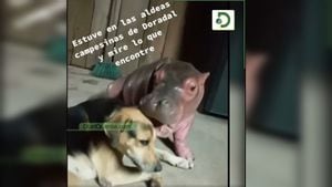 Alerta por video viral de un hipopótamo que interactúa con un perro en zona rural de Antioquia