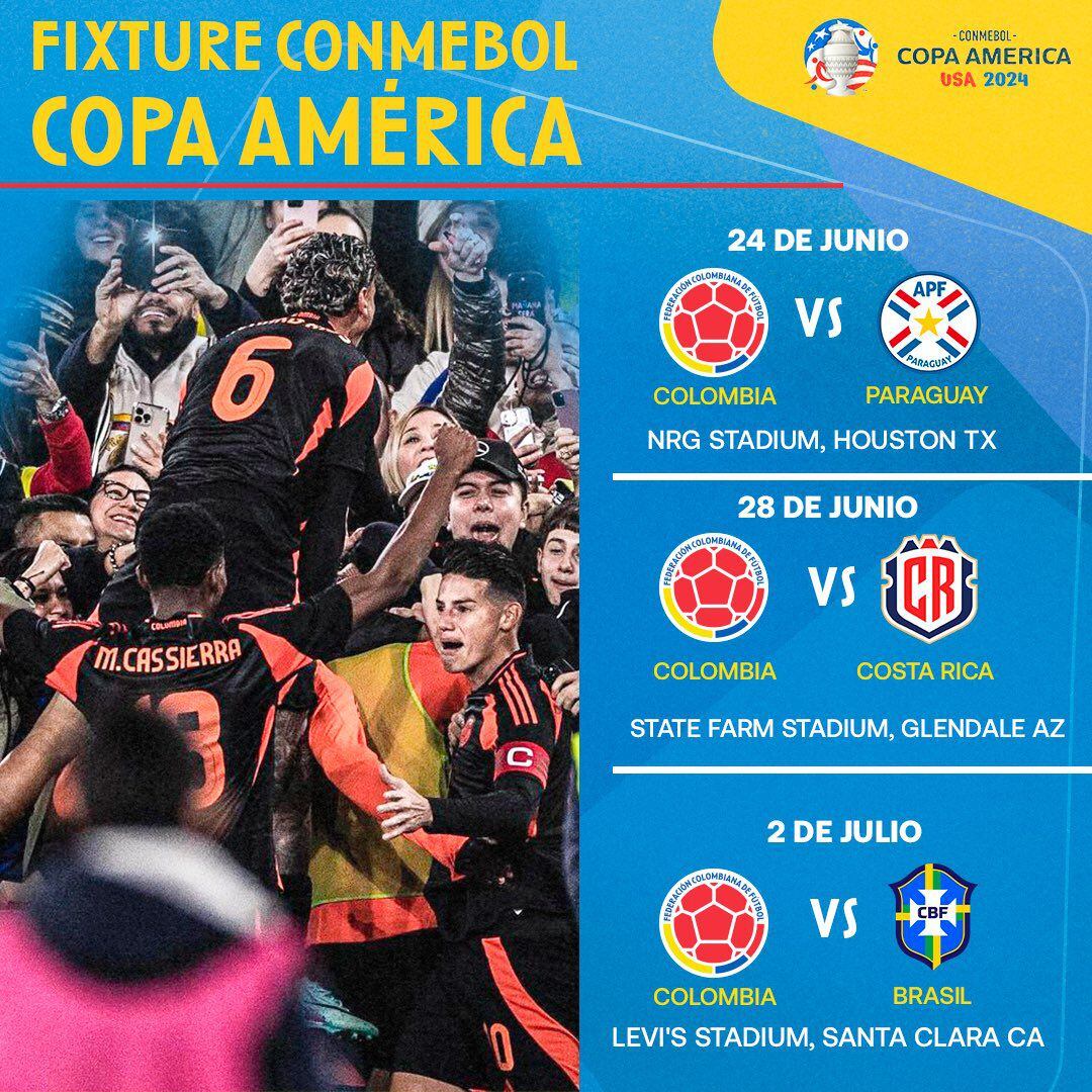Grupo de la Selección Colombia en la Copa América 2024.