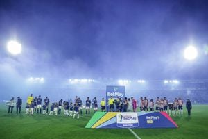 Imagen de la final de vuelta de la Superliga de Colombia 2024, entre Millonarios y Junior de Barranquilla en el estadio Nemesio Camacho El Campín.