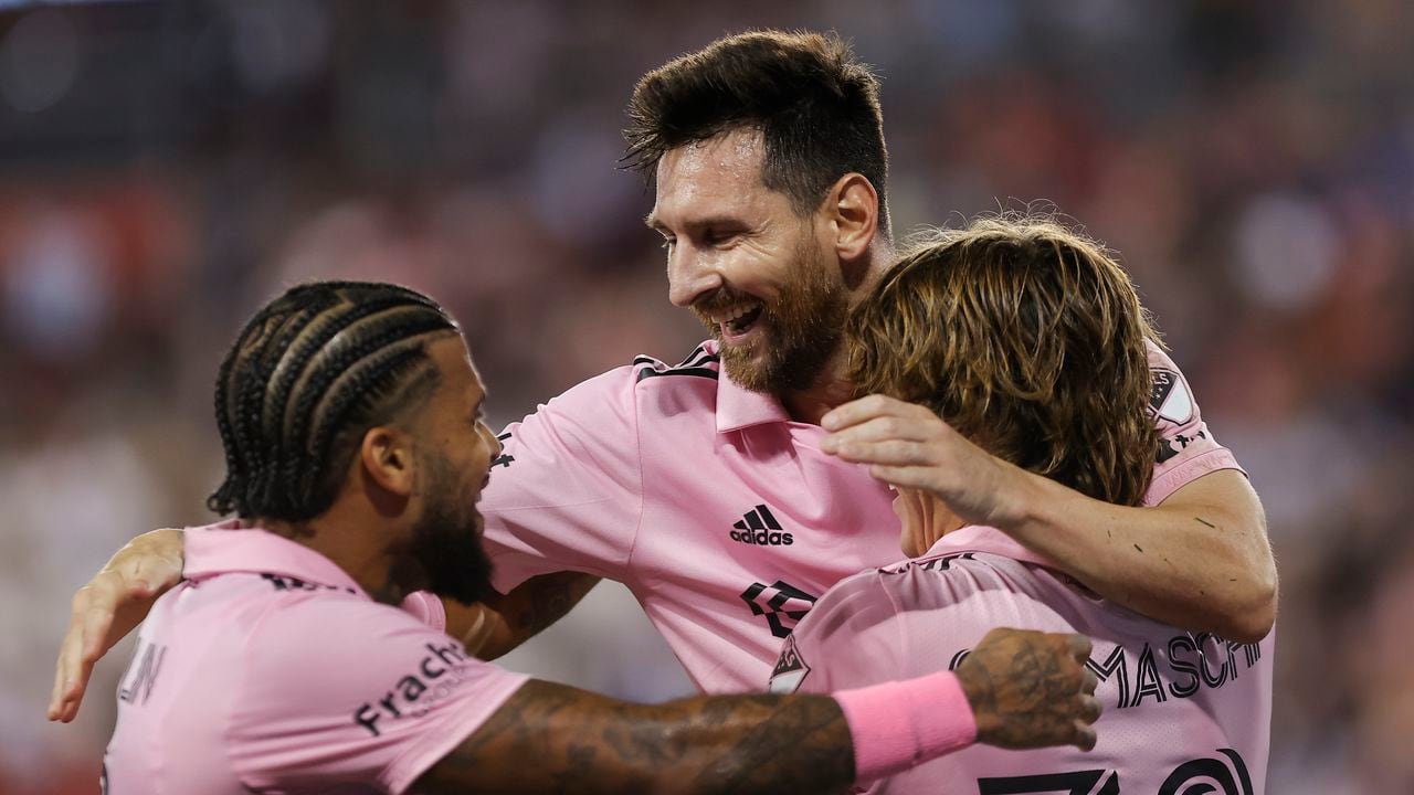Lionel Messi celebrando el triunfo de anoche del Inter Miami ante el New York Red Bulls por la MLS
