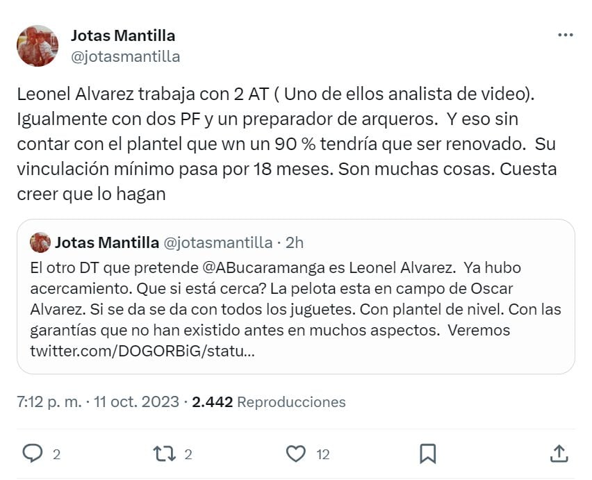 Exigencias de Leonel Álvarez para dirigir al Bucaramanga