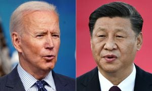 Joe Biden (izq.), presidente de EE.UU. y Xi Jinping (der.), mandatario de China.
