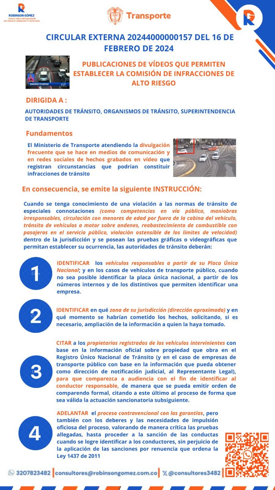 El Ministerio de Transporte compartió una infografía con el detalle de la circular.