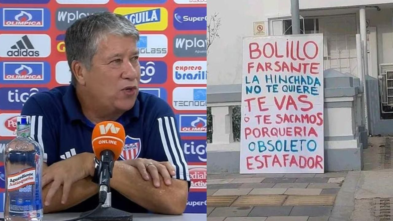 Hinchas piden la renuncia del entrenador Hernán Darío Gómez. Foto 1: Dimayor Foto 2: Fagith Villanueva