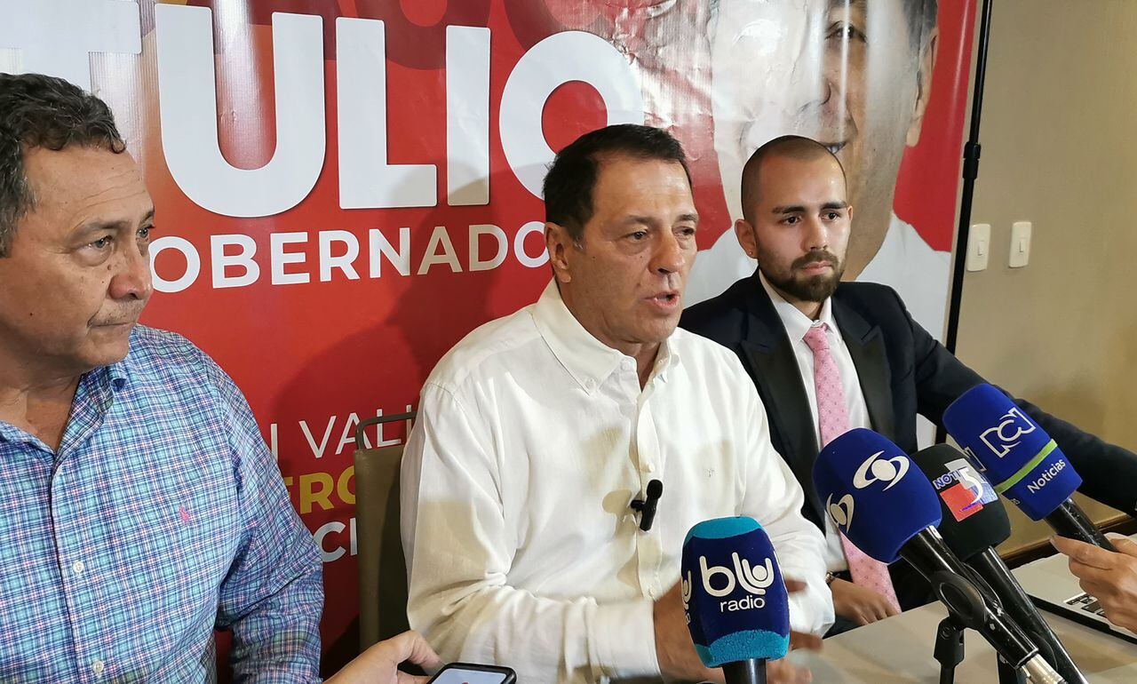 Cali; Política, Rueda de prensa del candidato Tulio Gómez. Candidato a la gobernación del Valle del Cauca. sept 25-23