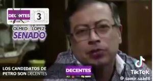 Gustavo Petro, en video promocional de Olmedo López al Senado