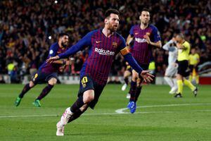 Lionel Messi anotó un doblete en la ida de las semifinales ante el Liverpool.