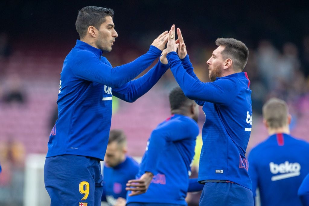 Luis Suárez y Lionel Messi durante su etapa juntos en Barcelona.