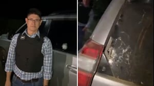 El vehículo en el que se movilizaba el alcalde del municipio de La Vega, Cauca, Óscar Molano, fue impactado por disparos.
