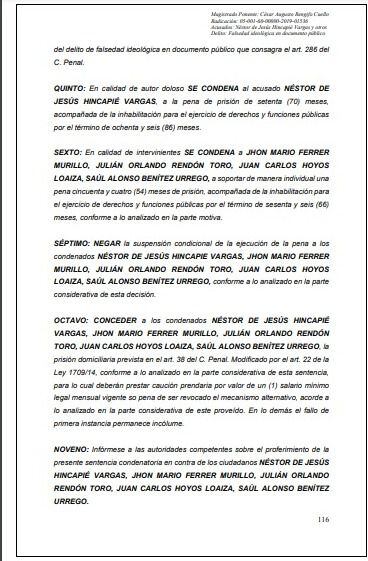 La decisión del Tribunal de Medellín.