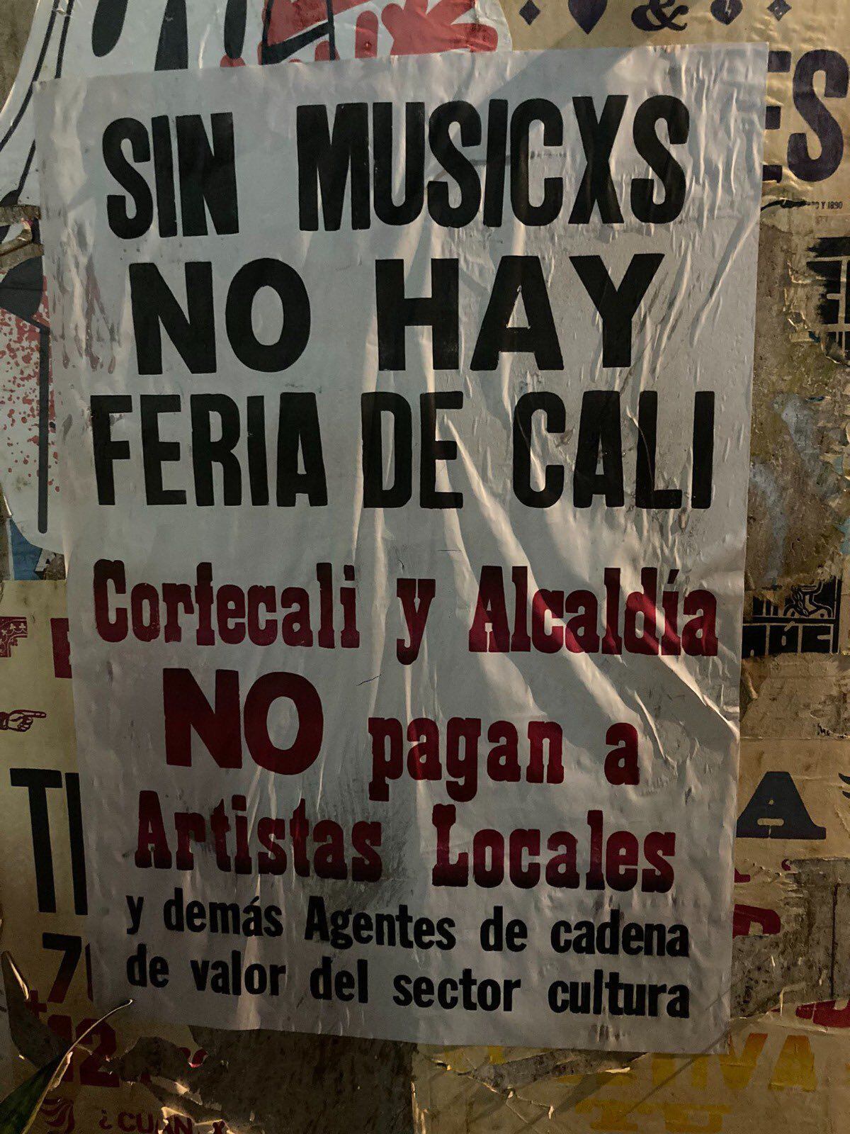 Denuncia de artistas caleños a Corfecali y Alcaldía de Cali.